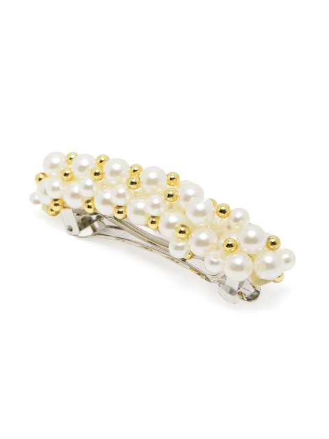 

Accessorize White & Gold-Toned Embellished French Barrette