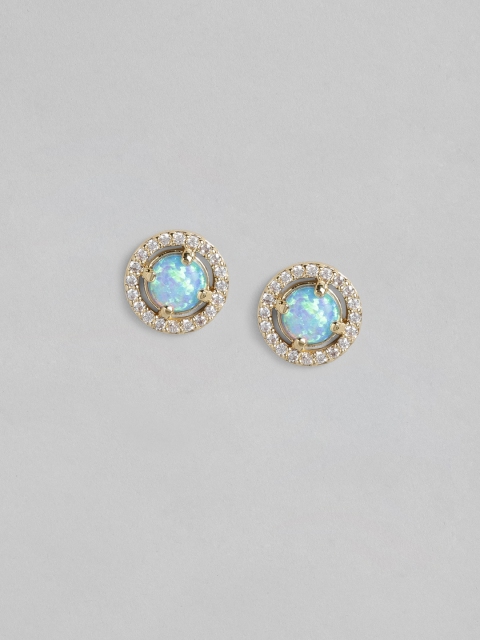 

Accessorize Gold-Plated & Blue Opal & CZ Stones Studded Circular Studs