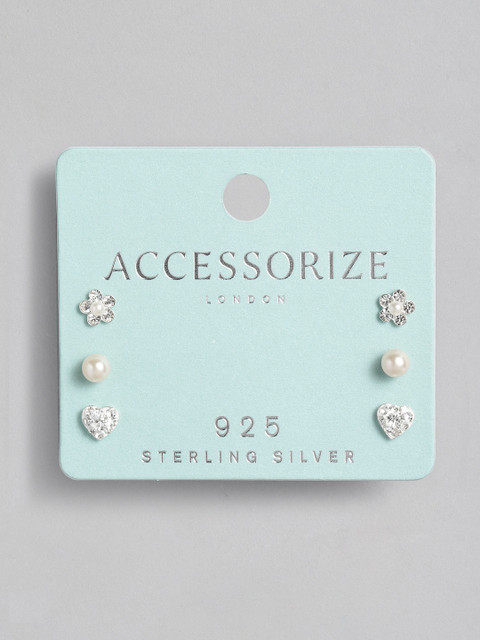 

Accessorize Set of 3 Sterling Silver Studs