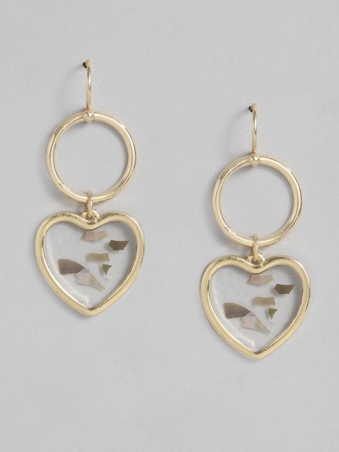 

Accessorize Gold-Toned Heart Shaped Drop Earrings