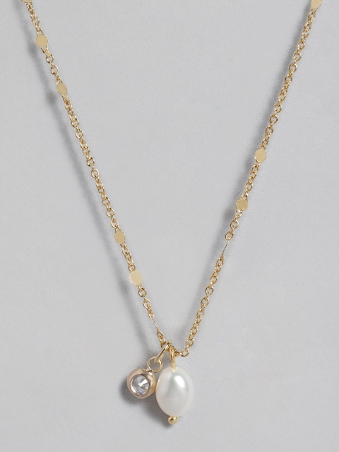 

Accessorize White Gold-Plated Fresh Water Pearl & CZ Studded Chain