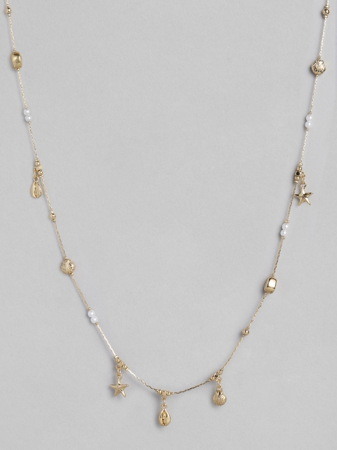 

Accessorize Gold-Toned & White Long Necklace