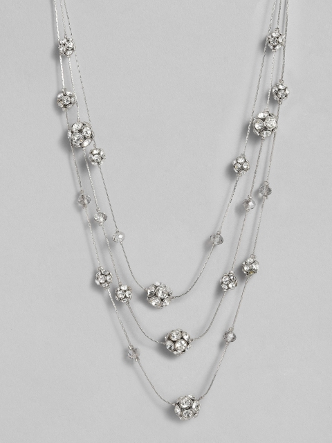 

Accessorize Silver-Toned Crystal Studded Layered Necklace