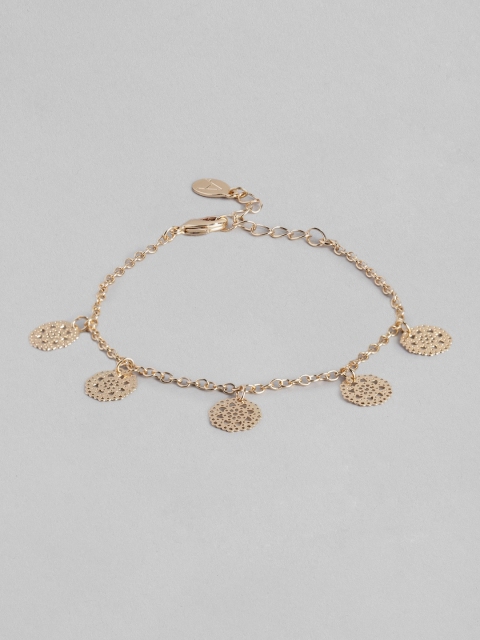 

Accessorize Gold-Toned Filigree Discy Clasp Charm Bracelet