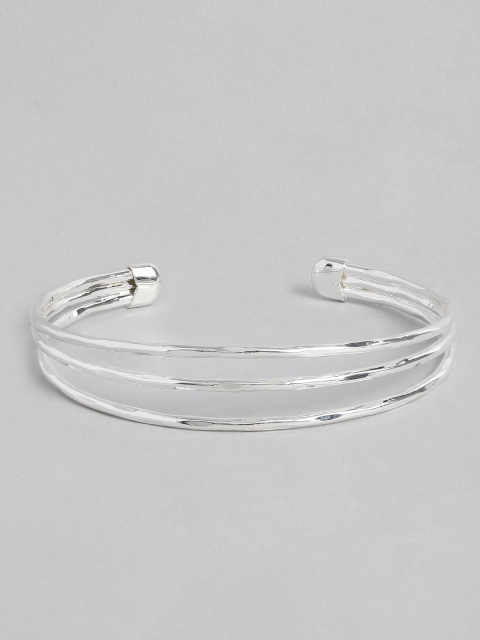 

Accessorize Silver-Toned Beaten Triple Cuff