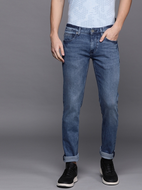 

Louis Philippe Jeans Men Blue Matt Slim Fit Low-Rise Clean Look Stretchable Jeans