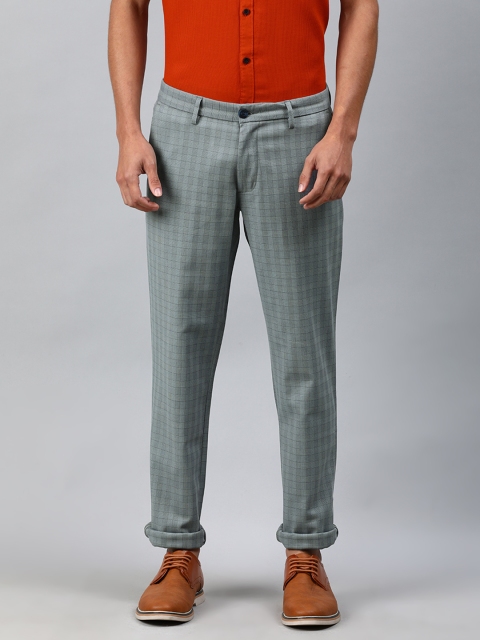 

Louis Philippe Sport Men Grey Slim Fit Checked Regular Trousers