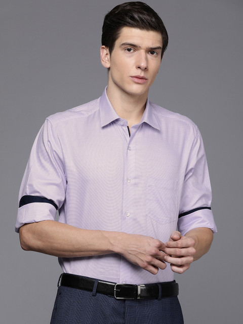 

Louis Philippe Men Purple Slim Fit Self Design Formal Shirt