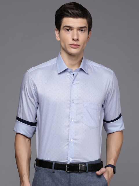 

Louis Philippe Men Blue & Purple Slim Fit Printed Formal Shirt