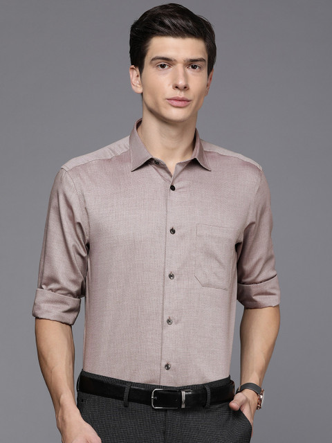 

Louis Philippe Men Brown Slim Fit Self Design Formal Shirt