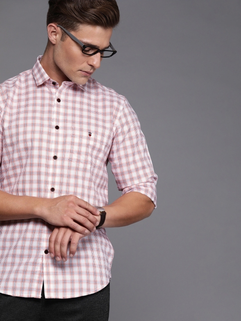 

Louis Philippe Sport Men Red & White Super Slim Fit Checked Casual Shirt