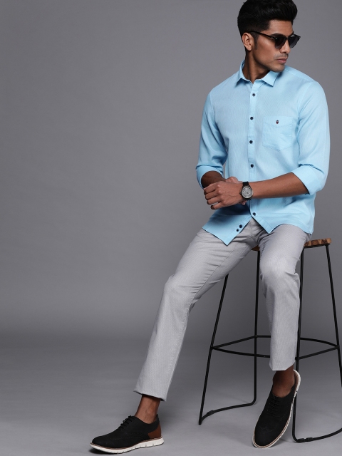

Louis Philippe Sport Men Blue Super Slim Fit Self Design Casual Shirt