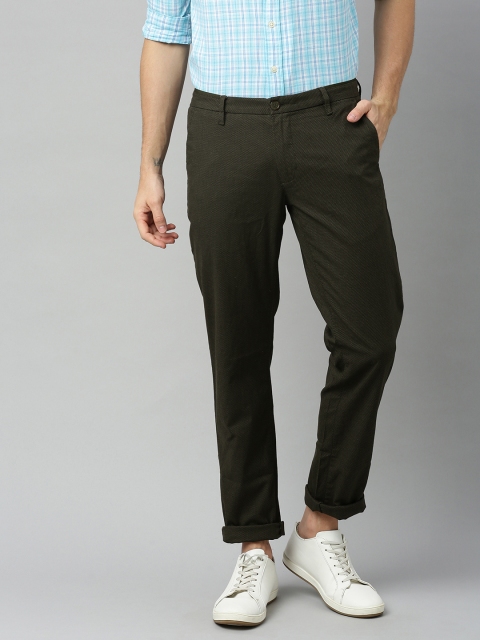 

Louis Philippe Sport Men Olive Green Slim Fit Solid Regular Trousers