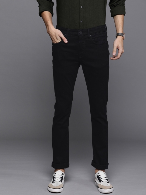 

Louis Philippe Sustainable Jeans Men Black Albert Super Slim Fit Low-Rise Clean Look Stretchable Sustainable Jeans
