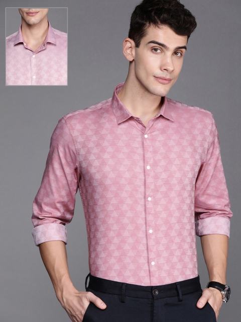 

Louis Philippe Ath.Work Men Pink Super Slim Fit Self Design Smart Casual Shirt