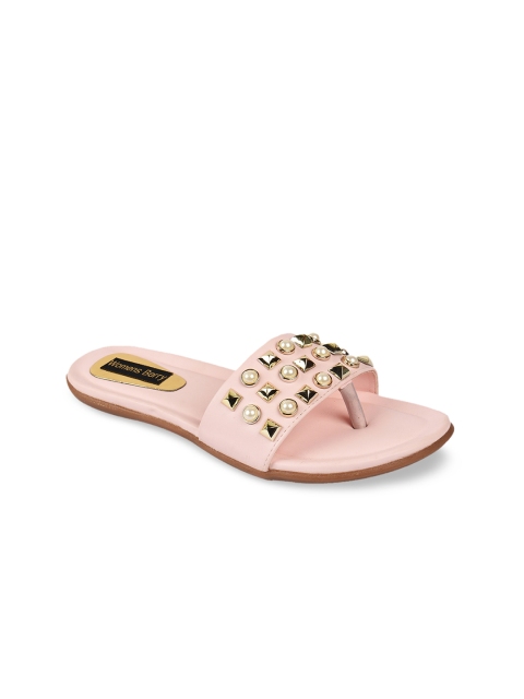 

WOMENS BERRY Women Pink Embellished Open Toe Flats