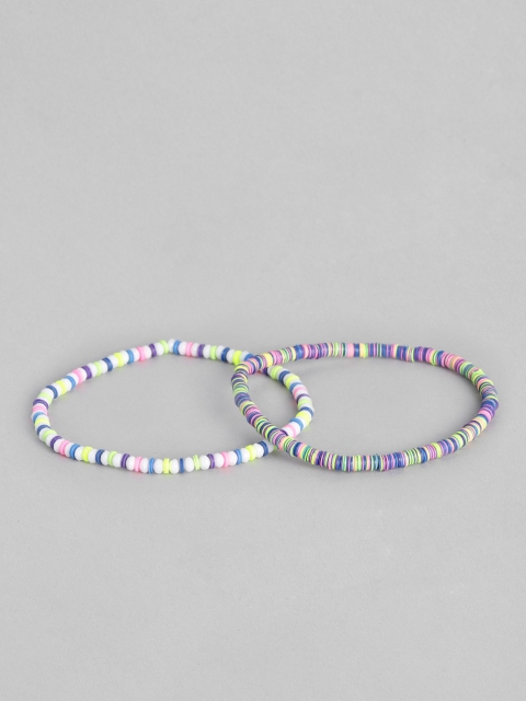 

Accessorize Set Of 2 Multicoloured Beaded Anklets, Multi