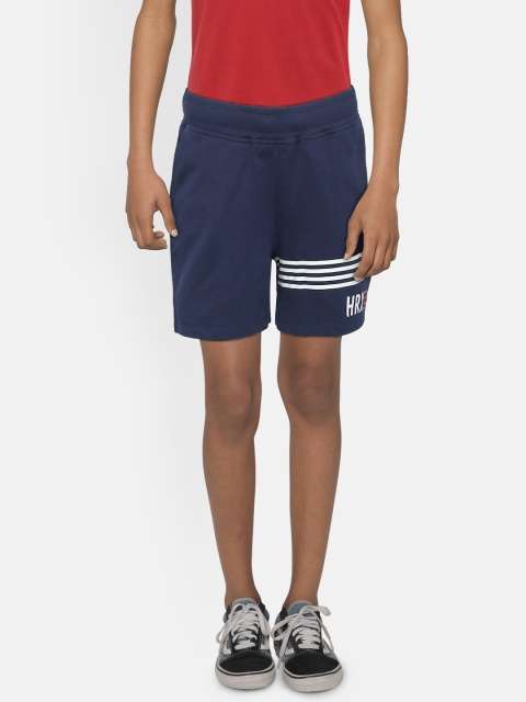 

HRX by Hrithik Roshan Boys Medieval Blue Regular Solid Fit Bio wash Lifestyle Shorts, Navy blue