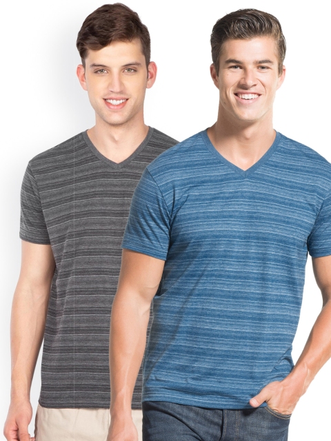 

Jockey Men Pack of 2 Striped Lounge T-shirts, Charcoal