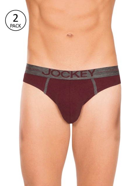 

Jockey Men Pack of 2 Maroon Solid Briefs