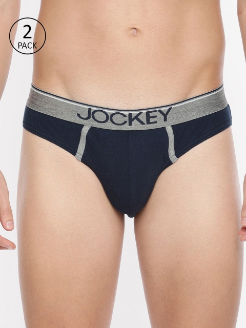 

Jockey Men Pack of 2 Navy Blue Solid Briefs
