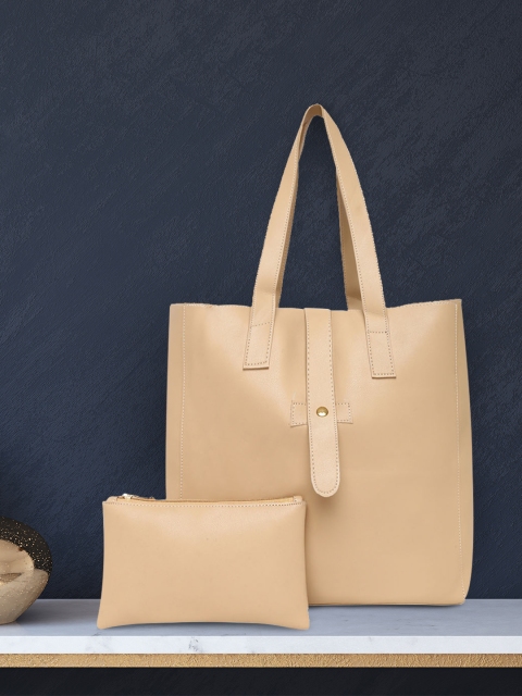 

KLEIO Beige Solid Tote Bag