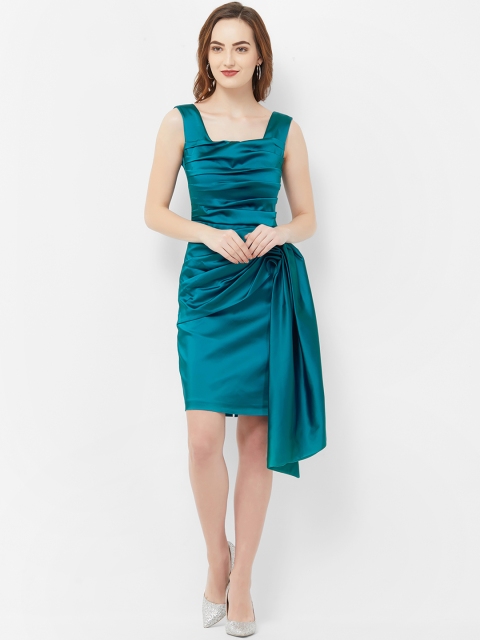 

bebe Women Blue Solid Sheath Dress