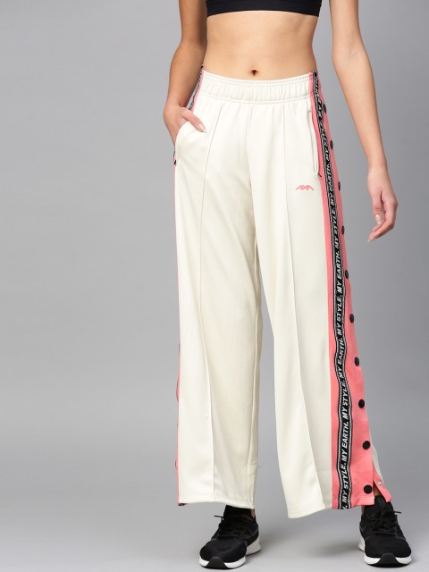 

Alcis Women Cream-Coloured Solid Track Pants