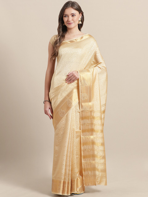 

Mitera Beige & Golden Woven Design Saree