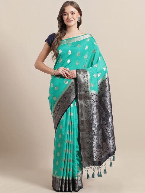 

Mitera Green & Silver Woven Design Banarasi Saree