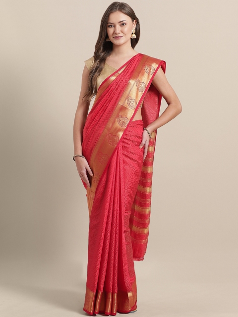 

Mitera Red Woven Design Saree