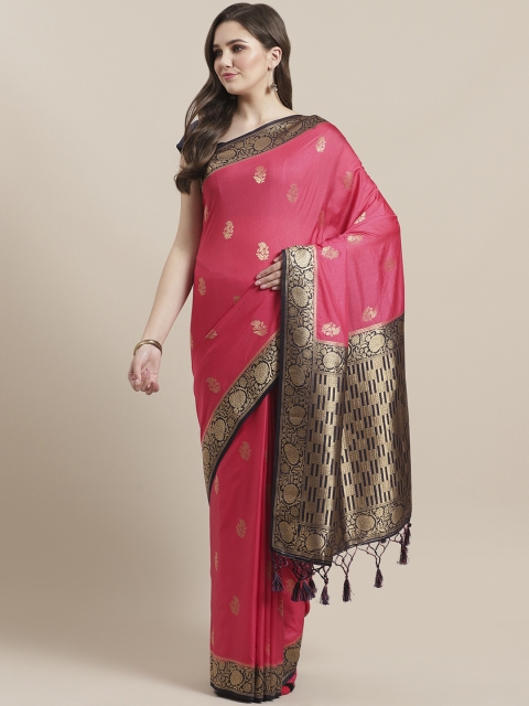 

Mitera Coral Red & Golden Woven Design Saree