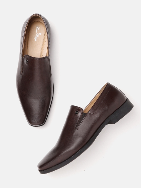 

Louis Philippe Men Coffee Brown Leather Formal Slip-Ons