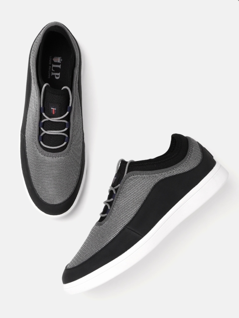 

Louis Philippe Men Charcoal Grey & Black Colourblocked Sneakers