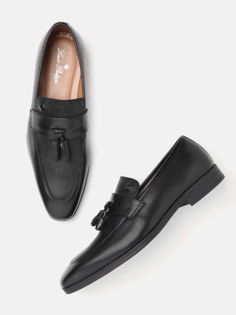 

Louis Philippe Men Black Textured Leather Semiformal Slip Ons