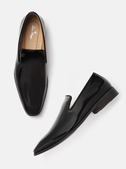 

Louis Philippe Men Black Leather Formal Slip-Ons