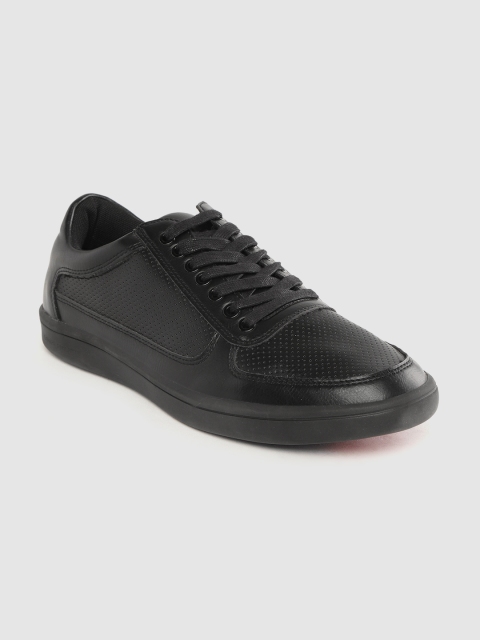 

Louis Philippe Men Black Perforated Sneakers