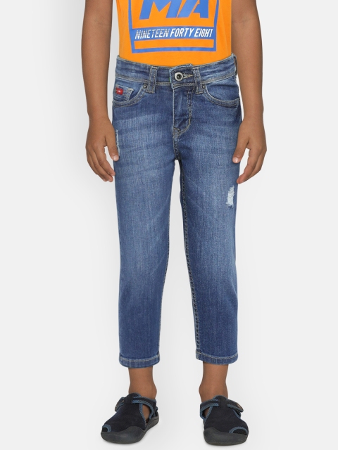 

Lee Cooper Boys Blue Slim Fit Mid-Rise Low Distress Stretchable Jeans