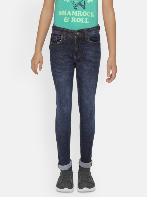 

Lee Cooper Boys Blue Skinny Fit Mid-Rise Clean Look Stretchable Jeans