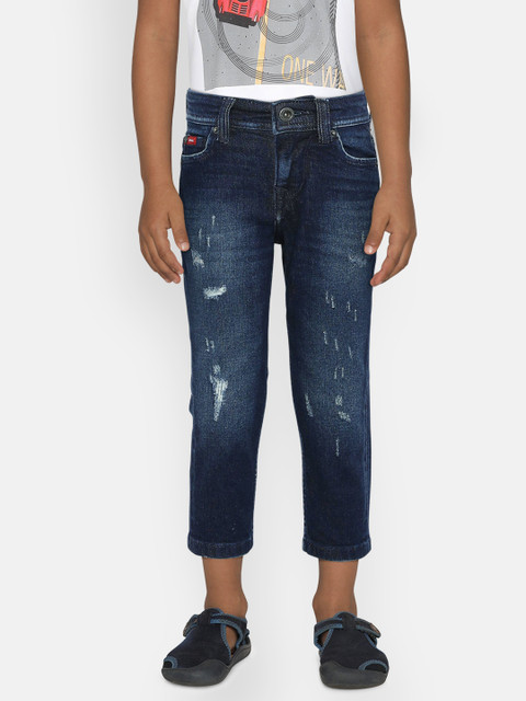 

Lee Cooper Boys Blue Slim Fit Mid-Rise Low Distress Stretchable Jeans