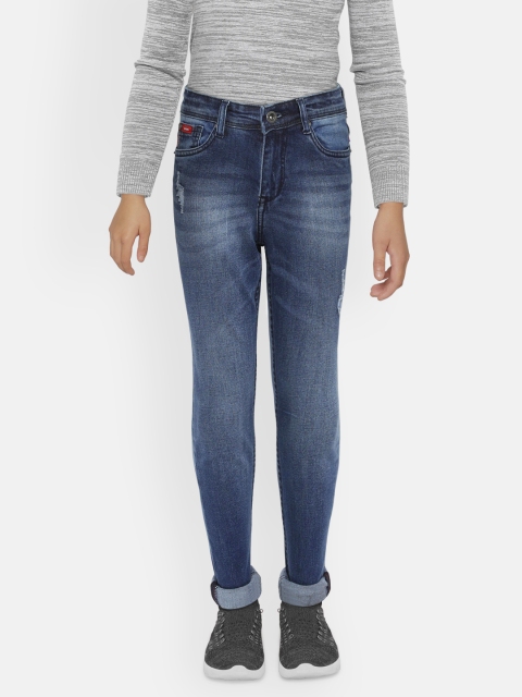 

Lee Cooper Boys Blue Skinny Fit Mid-Rise Low Distress Stretchable Jeans
