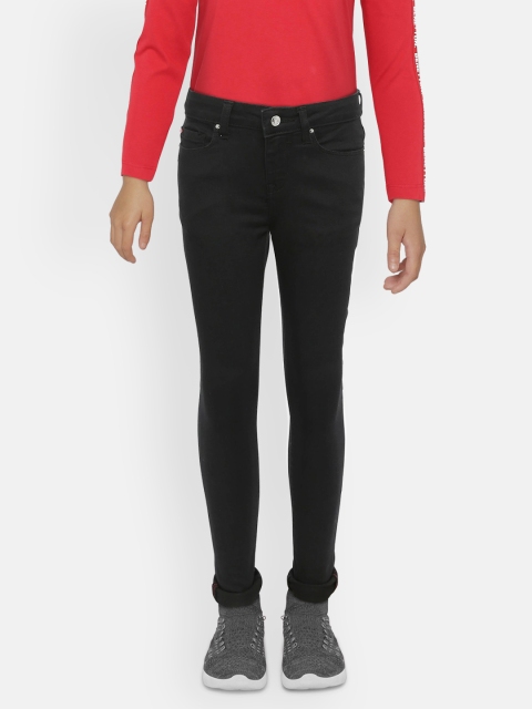 

Lee Cooper Girls Black Skinny Fit Mid-Rise Clean Look Stretchable Jeans