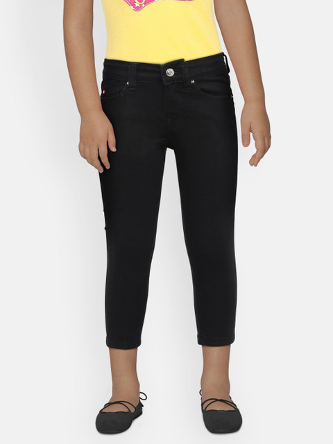 

Lee Cooper Girls Black Skinny Fit Mid-Rise Clean Look Stretchable Jeans