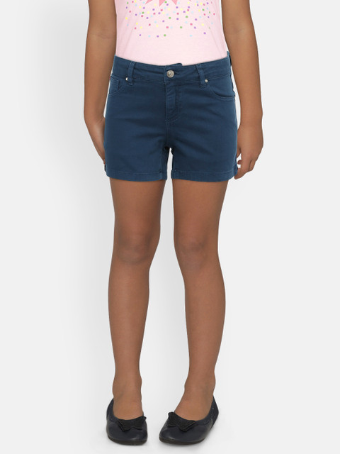 

Lee Cooper Girls Navy Blue Solid Regular Fit Denim Shorts