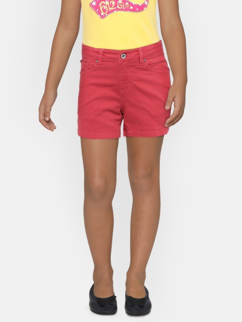 

Lee Cooper Girls Red Solid Regular Fit Denim Shorts