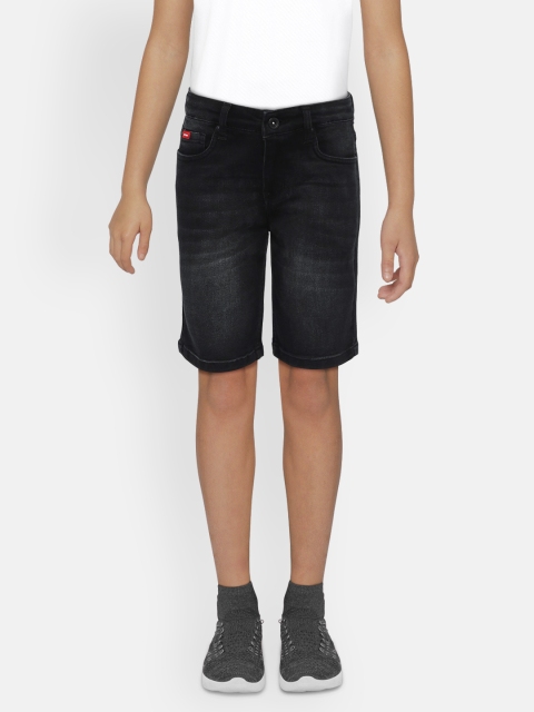 

Lee Cooper Boys Black Solid Regular Fit Denim Shorts