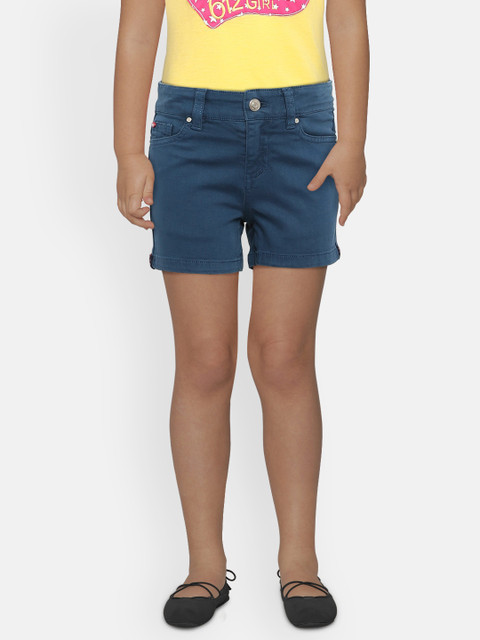 

Lee Cooper Girls Blue Solid Regular Fit Denim Shorts