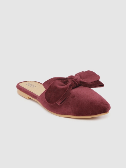 

Street Style Store Women Burgundy Solid Bow Detail Mules