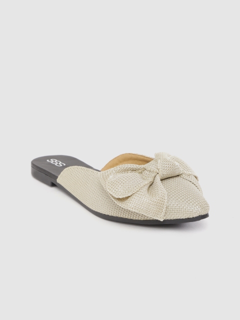 

Street Style Store Women Beige Woven Design Mules
