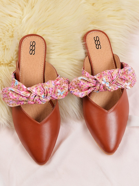 

Street Style Store Women Brown & Beige Printed Detail Mules